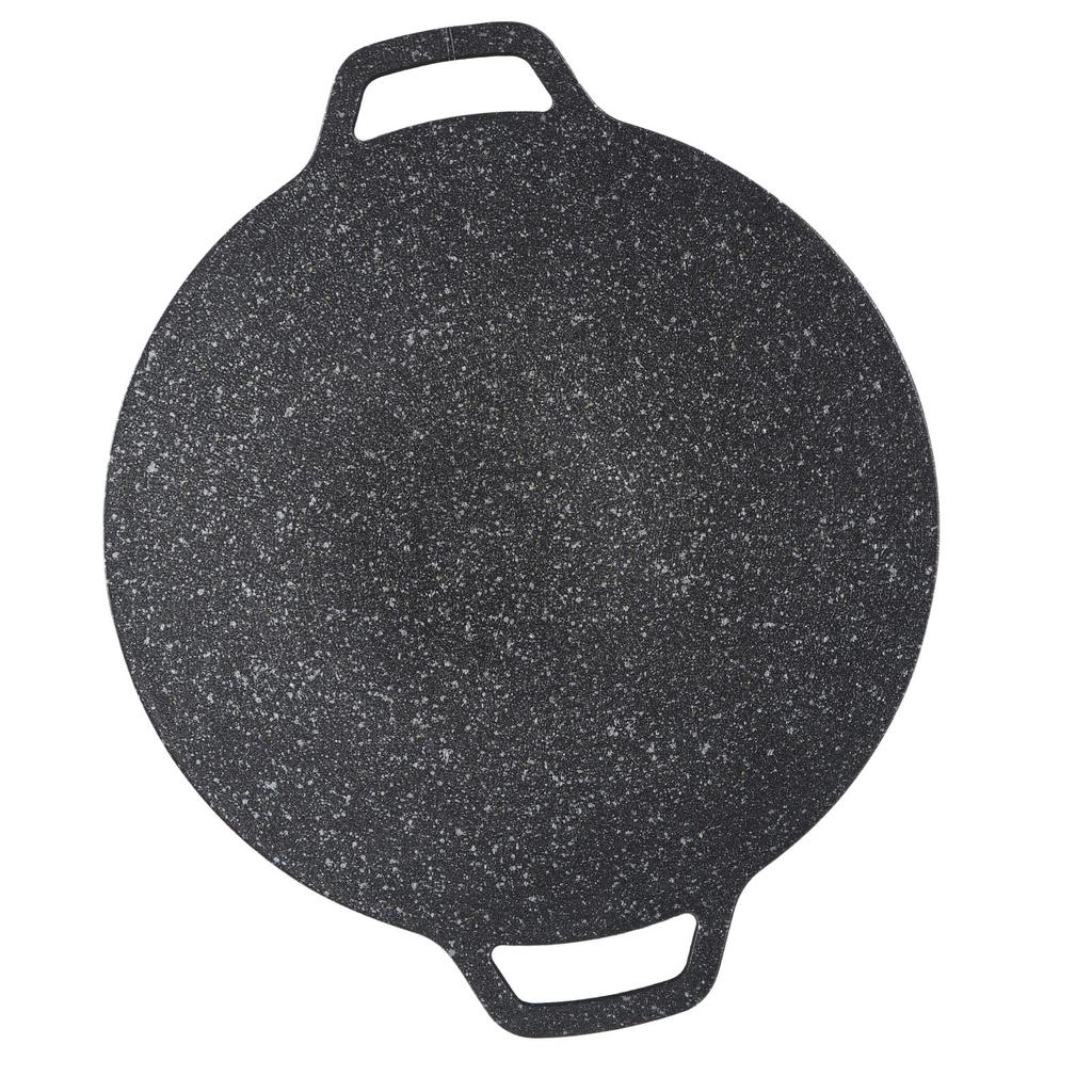Korean Style Barbecue Round Plate Smokeless Round Griddle for Home Camping Indoor Outdoor Grilling 34cm