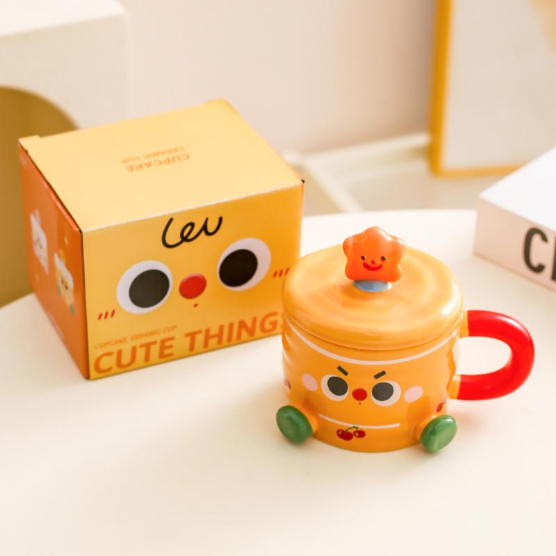 Cupa Cană Ceramică Creativă Drăguță Păpușă Cupă Apă Cadou Cupă de Cuplu Cupă Cafea Cupă Lapte Cupă Mic Dejun