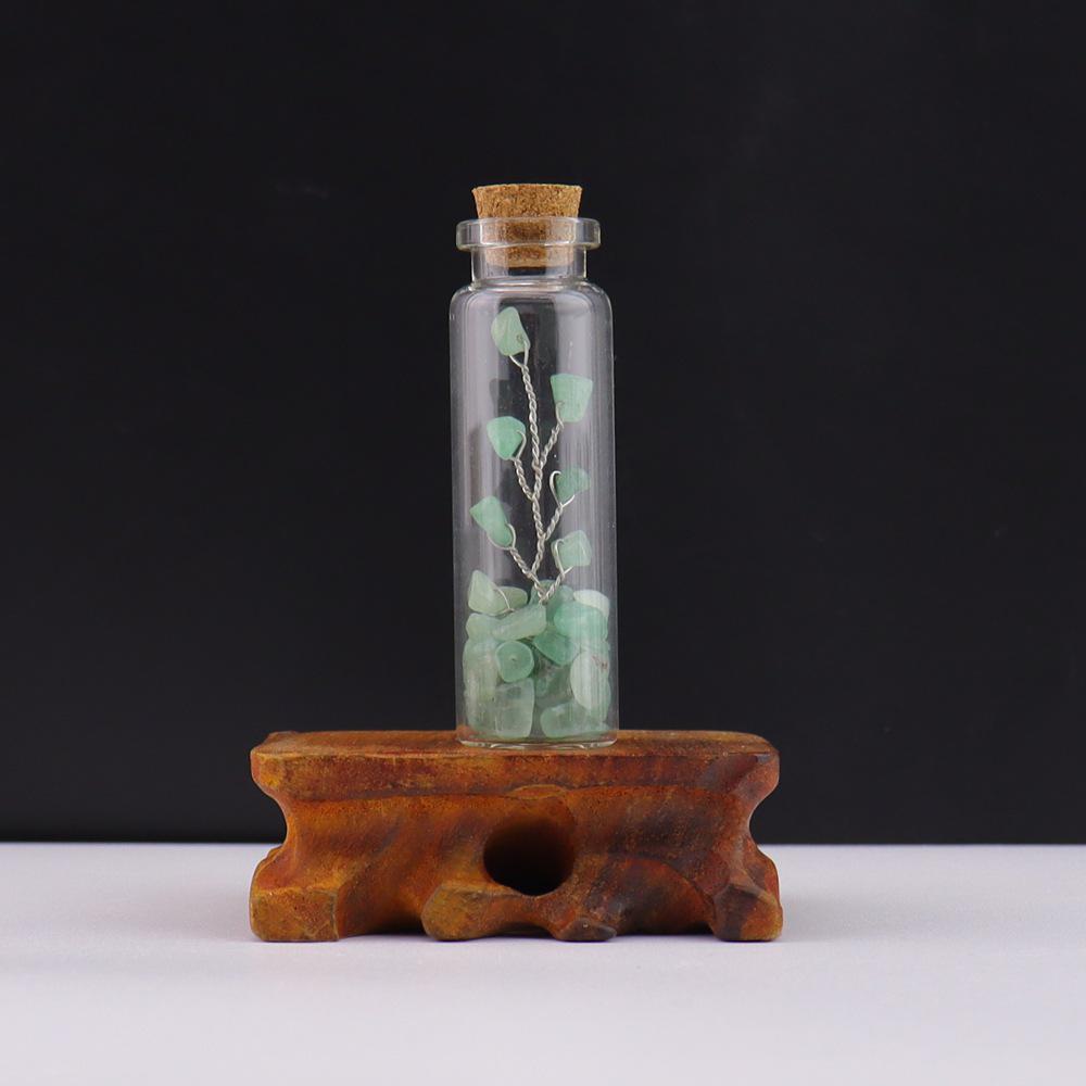 Seven-Color Gemstone Tree in Glass Bottle - Natural Crystal Specimen Craft