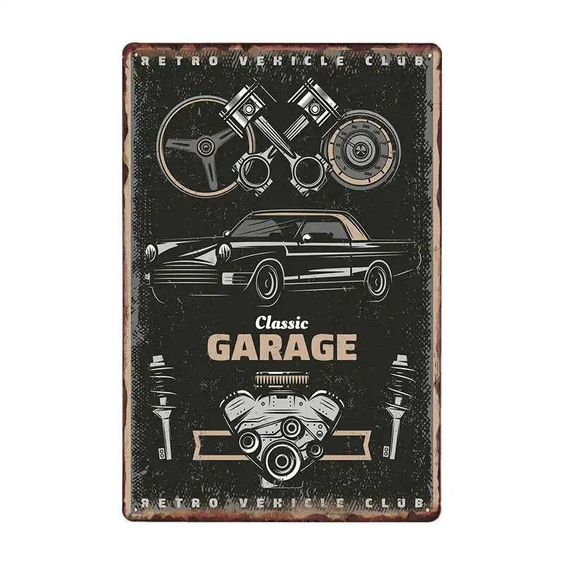 GARAGE FULL SERVICE Vintage Metal Signs Car Garage Retro Poster Bar Wall Decor Plaque Painting Art 20x30 CM
