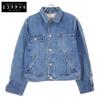 Indigo-style Second-hand Denim Jacket with Side Pocket and White Tag Jacket LUsed