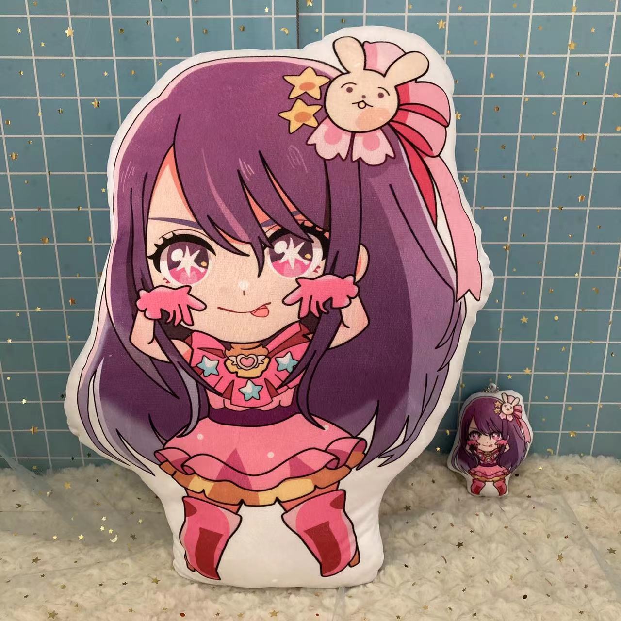 

45cm Oshi no Kos plush Toys Anime Hoshino Ai Stuffed Cushion Pillow Plushie Dolls Decorative Pendant Dolls Kids Christmas Gift