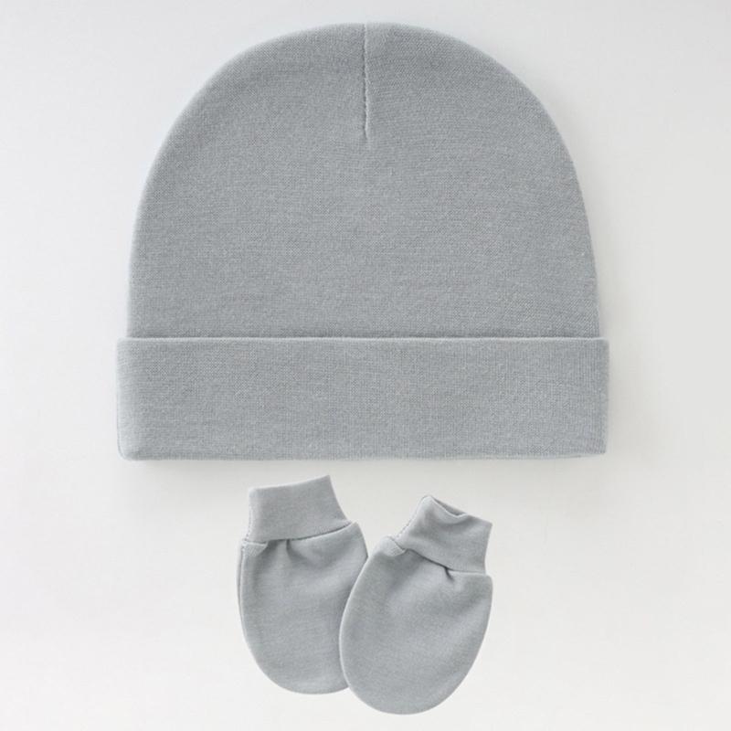 3 Set Baby Bonnet Hat Feature Foldable Cuff with Mittens Cotton Fabric Gentle On Skin Multiple Color Available