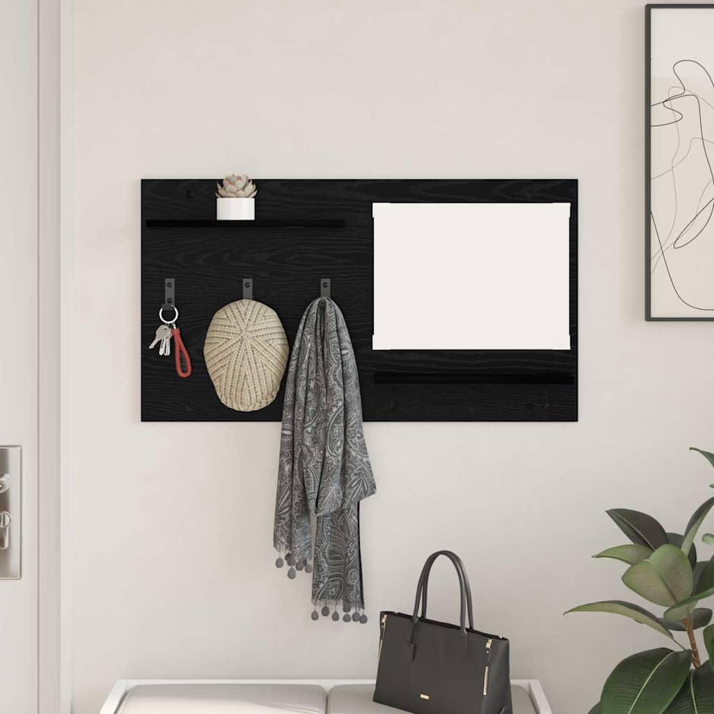 Wall Mounted Nightstand Black Oak Effect 90 x 10 x 50 cm