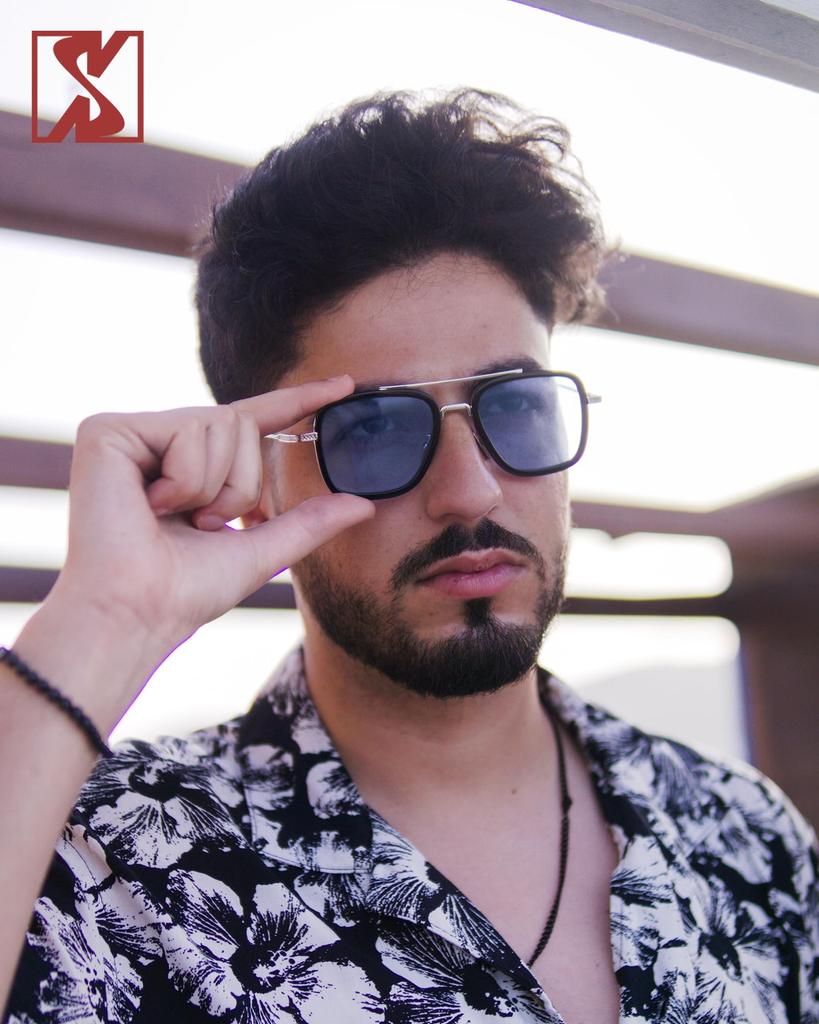 Classic Retro Square Eyeglasses Sunglasses Metal Sunglasses [SHEEN KELLY] Men's