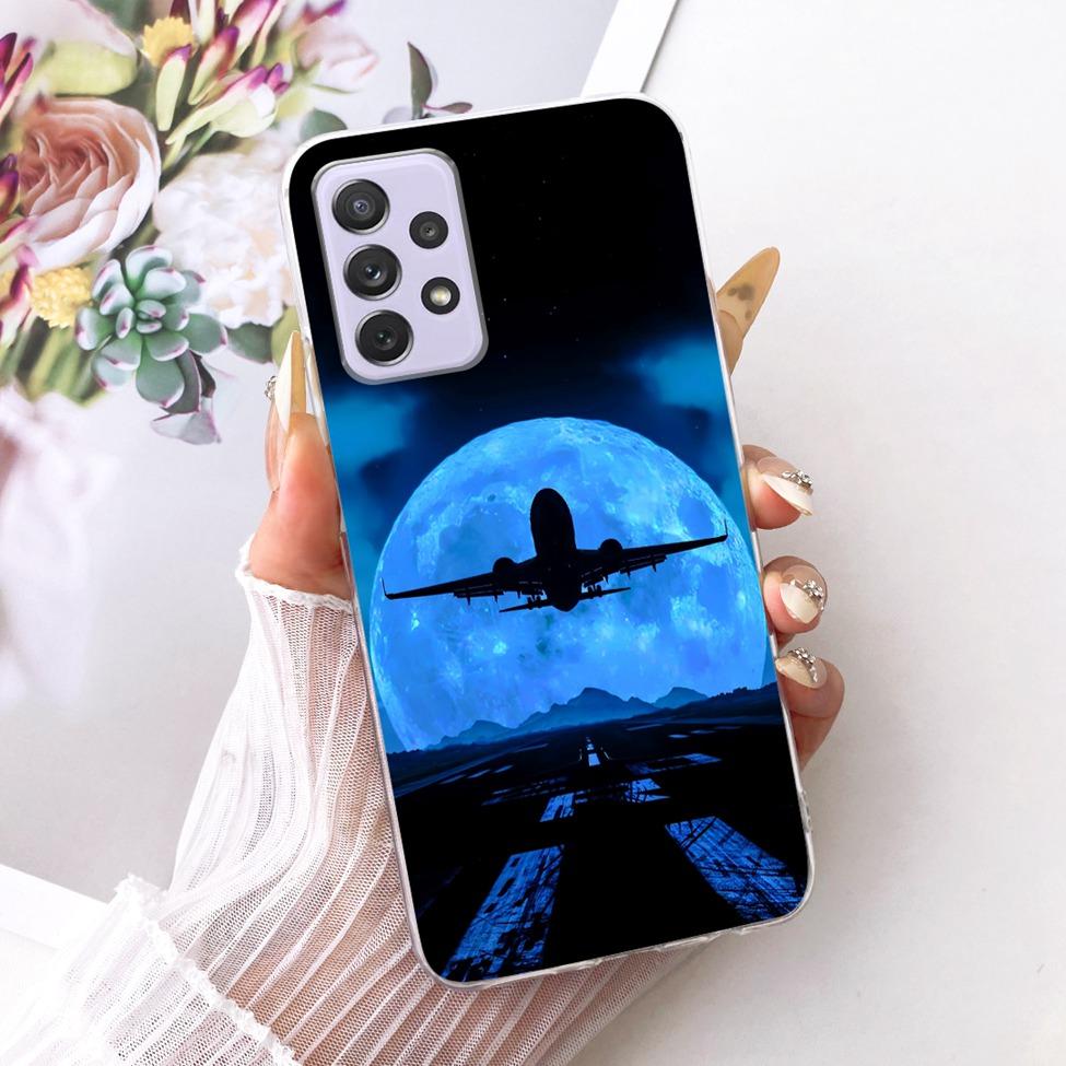 Transparent For Samsung Galaxy A72 4G Case Cute Fashion Flowers Funny Painted Casing For Samsung A72 4G SM-A725M SM-A725F Cover