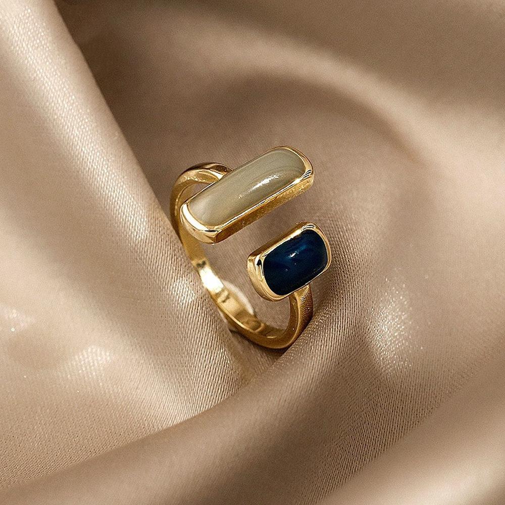 Geometric New For Women Dripping oil Crystal Girls Open Rings Zircon Fashion Jewelry Finger Ring