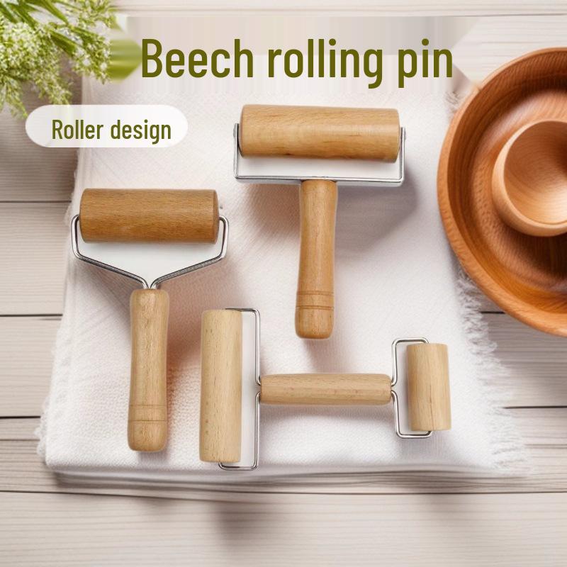 Beech Wood Double-Headed Rolling Pin Set for Baking and Dumplings