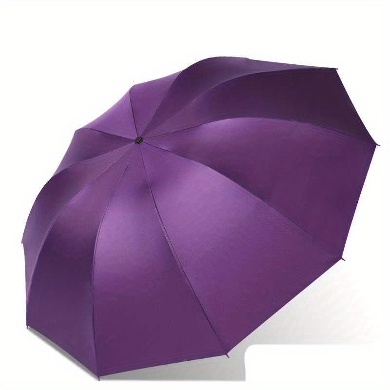 

Женский солнцезащитный зонт 130 см с черным покрытием UPF50+, ручное открытие, обратный дизайн, 10 спиц, большой размер для двоих фиолетовый