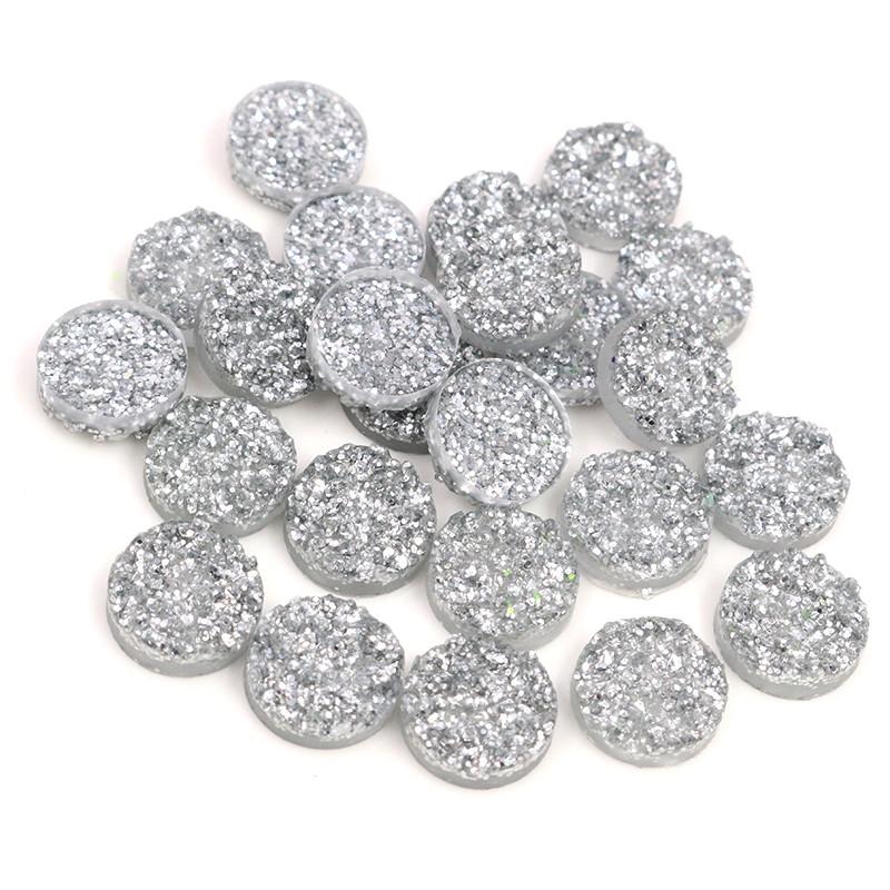 New Fashion 8mm 10mm 12mm 40pcs/Lot Druzy Natural Ore Style Resin Cabochons For Bracelet Earrings DIY Jewelry Making Accessories 8mm