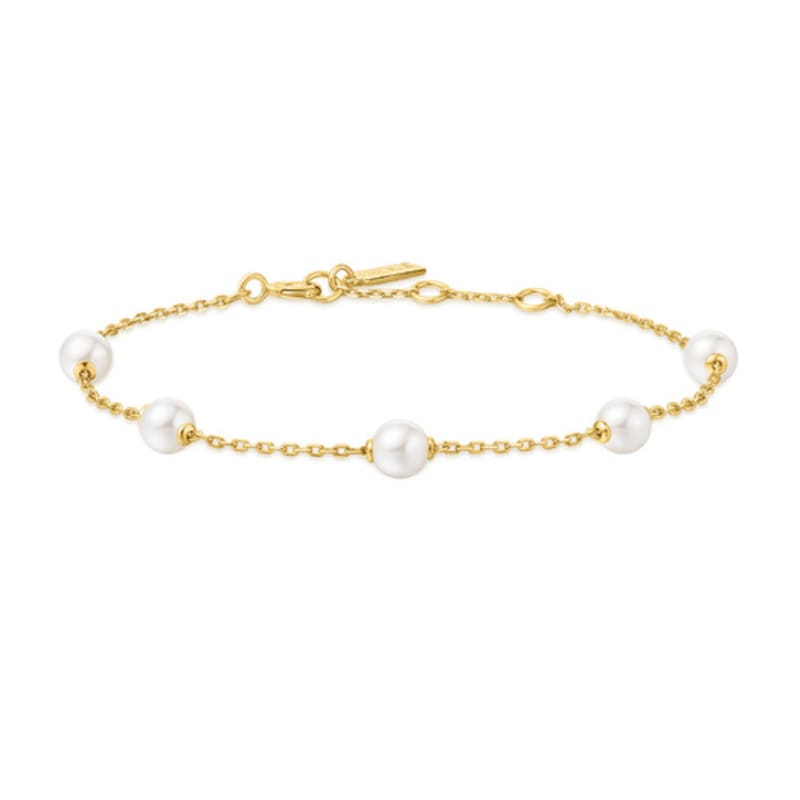 

ANIA HAIE Gold Pearl Station 925 Silver Bracelet B065-01G single type