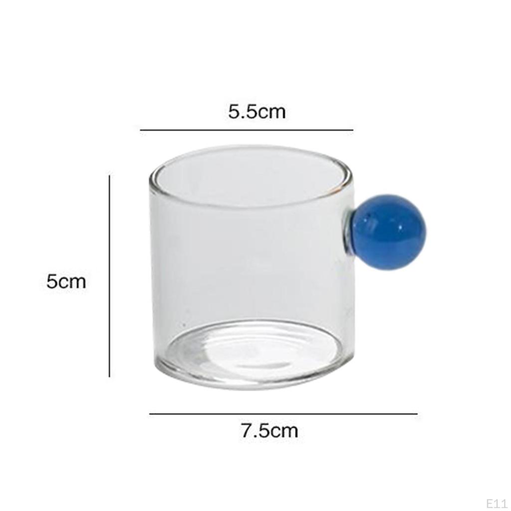 Clear Glass Cup Decoration Beverage Mug Ball Handle Creative Tea Cute Espresso for Living