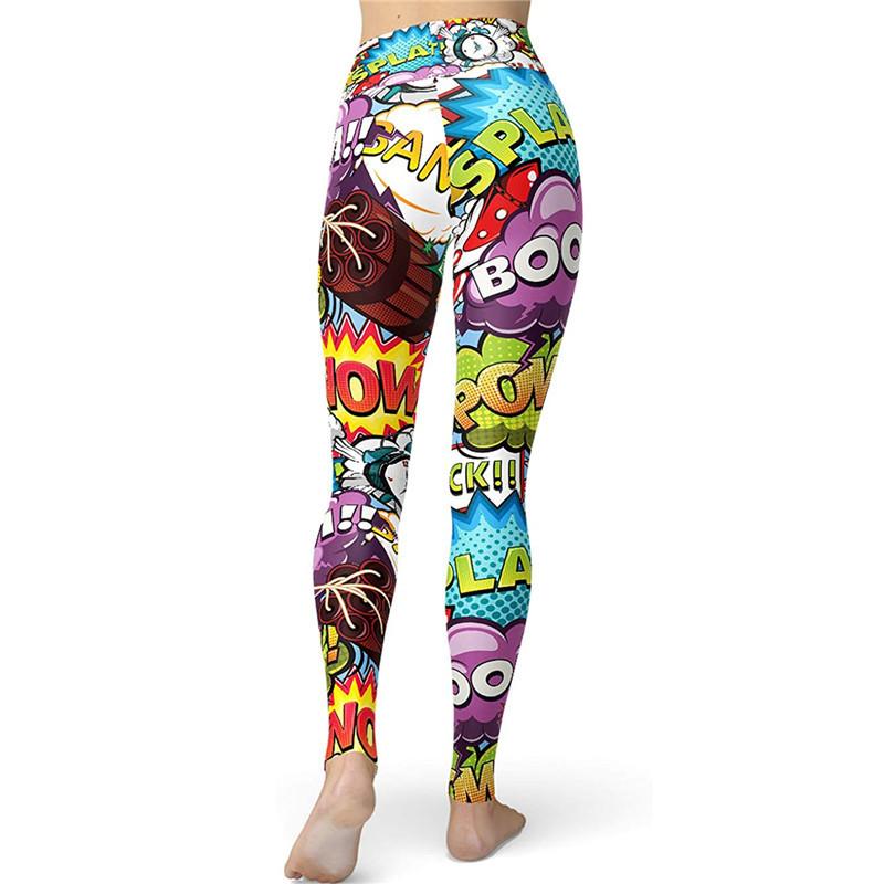 Yoga Clothing Fitness Women Cartoon Printing Peach Buttocks High Waisted Hip Lifting Yoga Trousers Hip Lifting Trousers Women's Bottoms