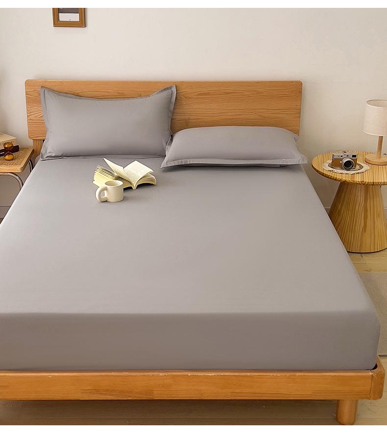 Waterproof & Breathable Raw Cotton Fitted Sheet Set - Single, Skin-Friendly, Solid Color, Urine-Proof, Full Wrap Protective Cover