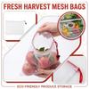 Reusable Polyester Mesh Produce Bag Drawstring Storage Sack for Fruits Vegetables Grocery Kitchen Organization Eco-Friendly Lightweight Mesh Sack