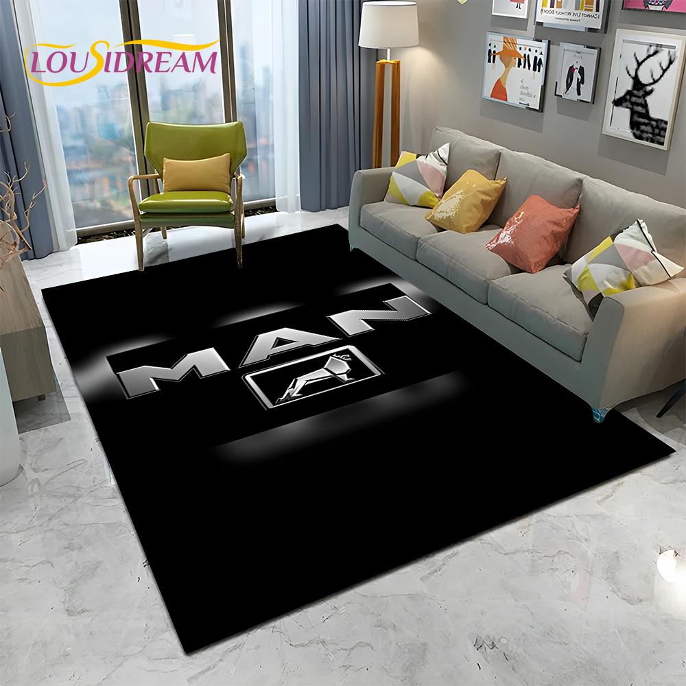 Muž Kamion Logo Série 3D Tisk HD Koberec pro Domácí Obývací Pokoj Ložnici Pohovku Rohožka Dekorace, Dětský Koberec Protiskluzová Podložka