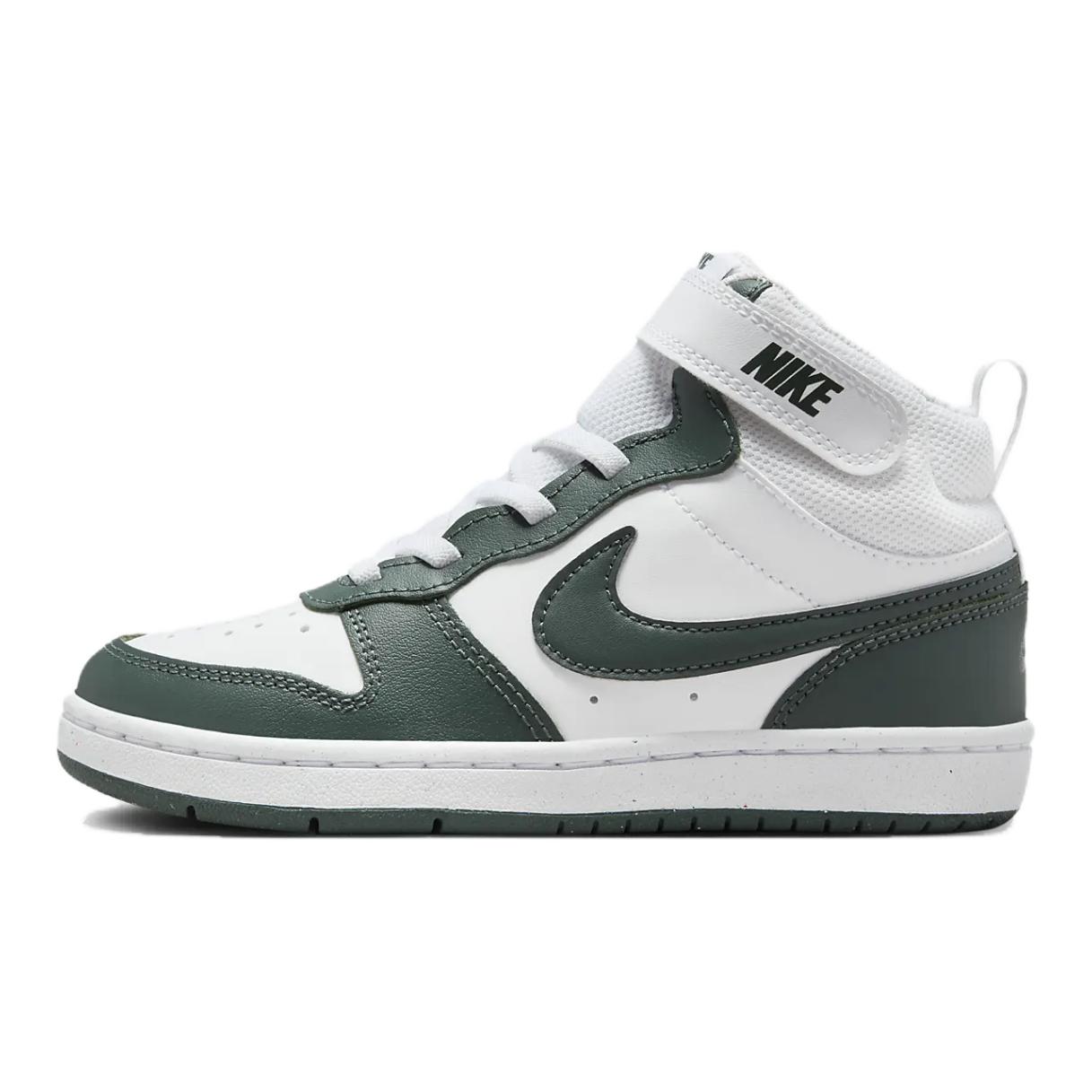 

New Nike Court Borough 2 Anti Slip Wear Resistant Mid Top Kids Skateboarding Shoes White Green Kids CD7783-119 33.5