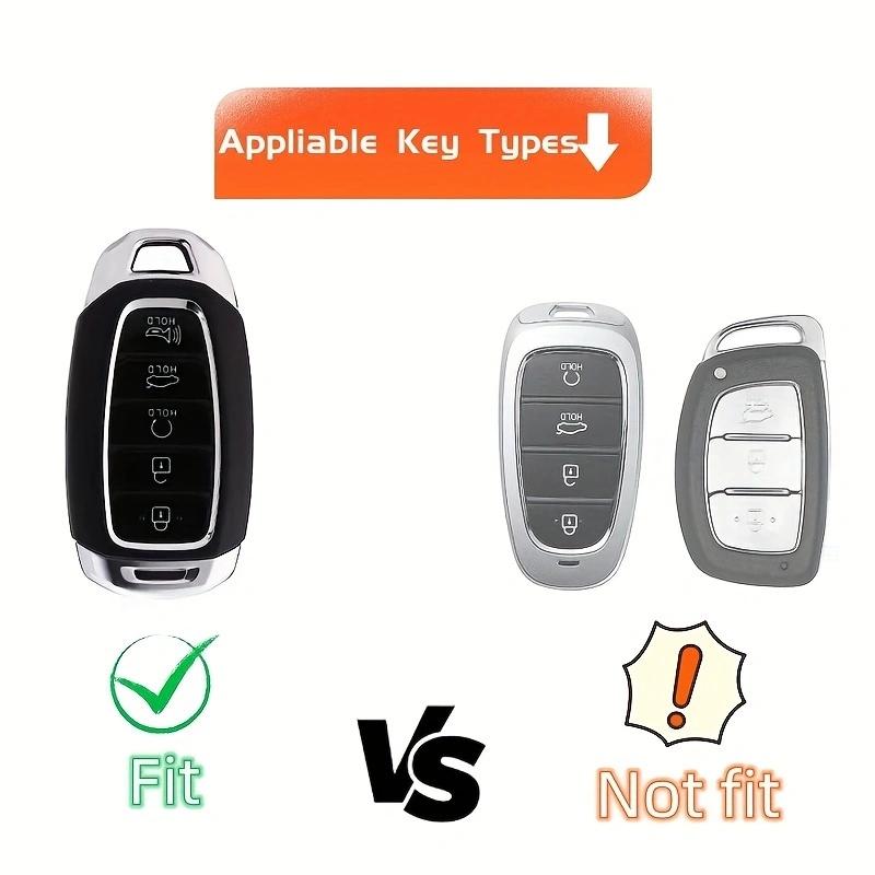 Premium Soft TPU Key Fob Cover with Keychain for Hyundai Palisade 2023 Elantra GT Santa Fe 5 Buttons Car Accessories