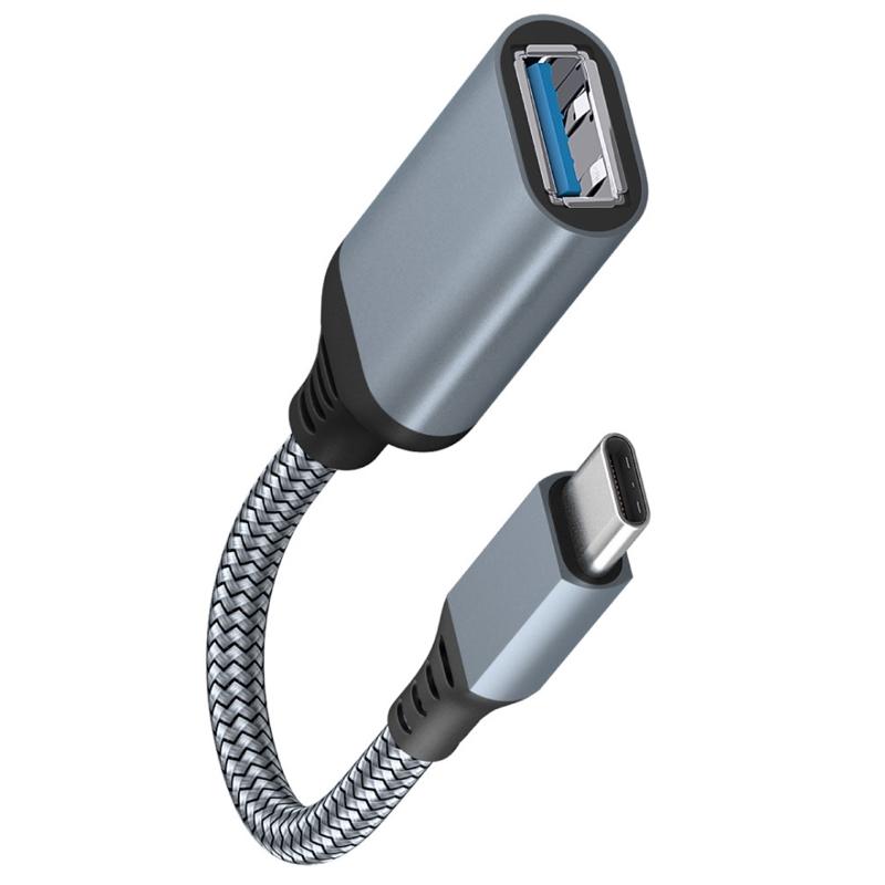

OTG кабель USB Type C, Type C Male на USB 3.0 Female, Конвертер быстрой зарядки, USB-адаптер, Кабель для передачи данных для HuaWei 1 серый