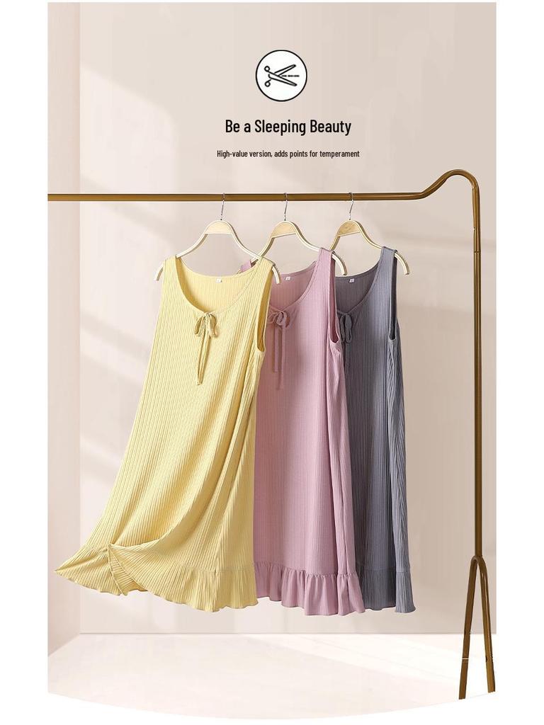 Women's Summer Tank Top Nightgown - Cool & Loose Plus Size Pajama Dress