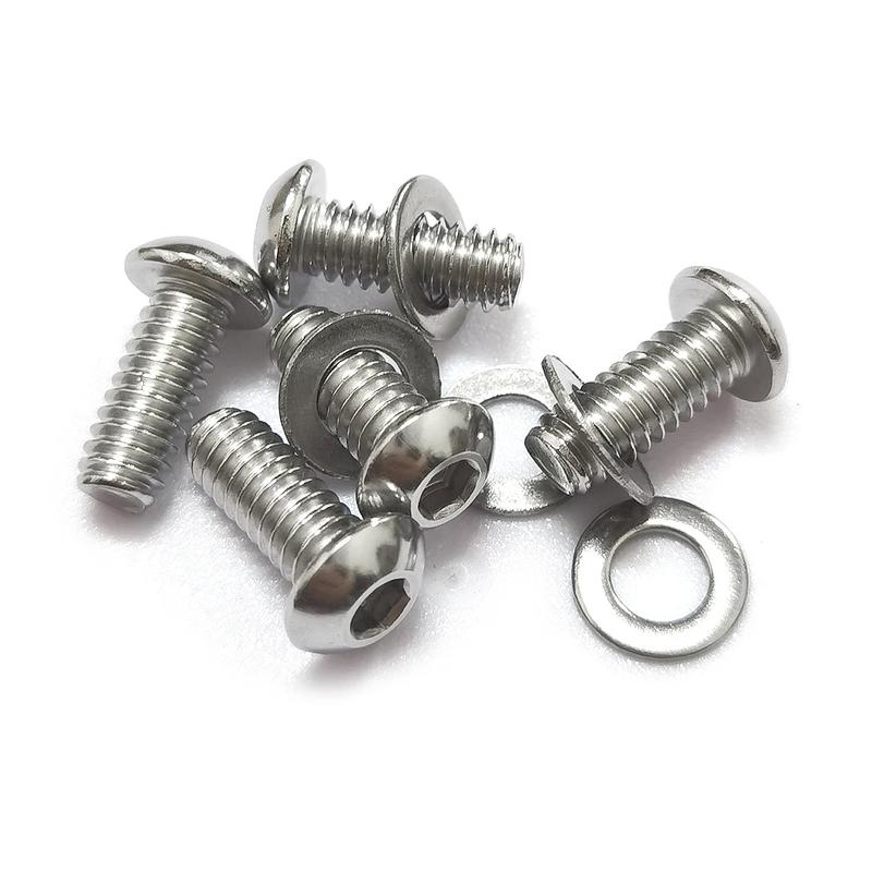6 PCS Stainless Derby Cover Screw Bolt & Washers For Harley Dyna Wide Glide FXDWG Night Train Ultra Limited 1/4"-20