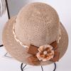 WTEMPO Elegant Floral Bow Decorated Sun Hats Breathable Foldable Hollow-out Caps Spring Summer Fashion Versatile Casual Beach Fishing Hats