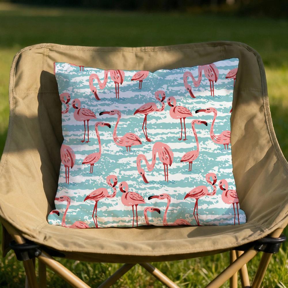 Tropical forest flamingos Cushion Cover Soft Reversible  Durable Pillow Cover  MultiScene Use for Home  Car Daily Comfort