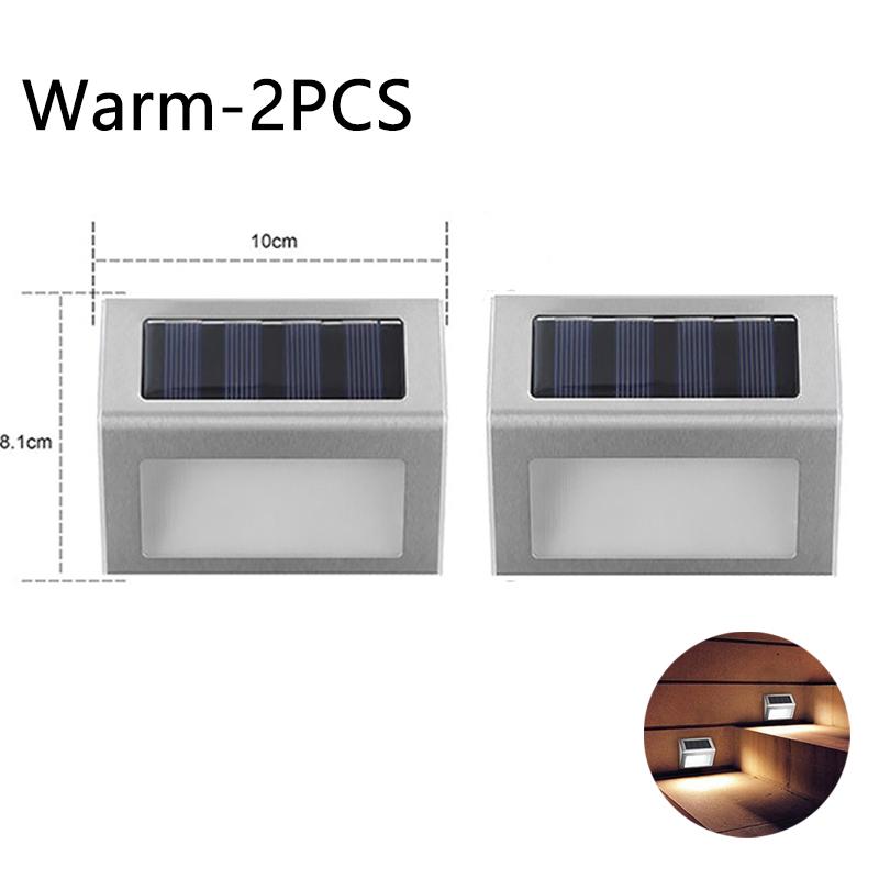 10PCS Solar Step Lights Solar Fence Lights Outdoor 3LED Stainless Steel Wall Lamps Deck Lights For Stair Fence Step Walkway Pati