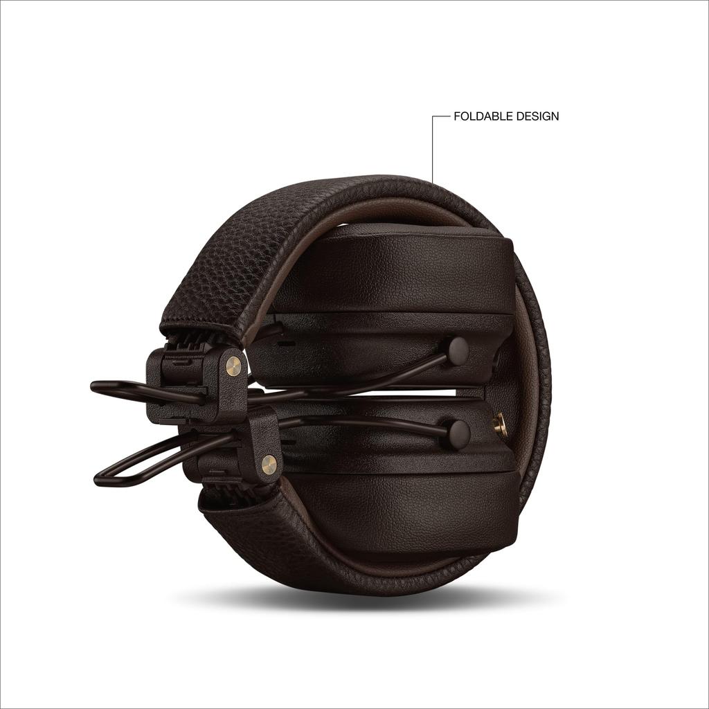 Słuchawki nauszne Marshall Major V Brązowe Bluetooth / 100 godzin ciągłego / Kompatybilne z ładowaniem Qi / Kompatybilne z rozmowami