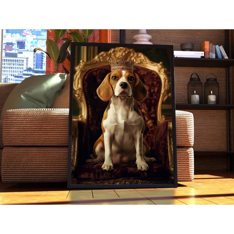 Dog Royal Portrait Alaskan Malamute Basset Hound Bulldog Poster Print Wall Art Pictures Canvas Painting Room Home Decor Gift