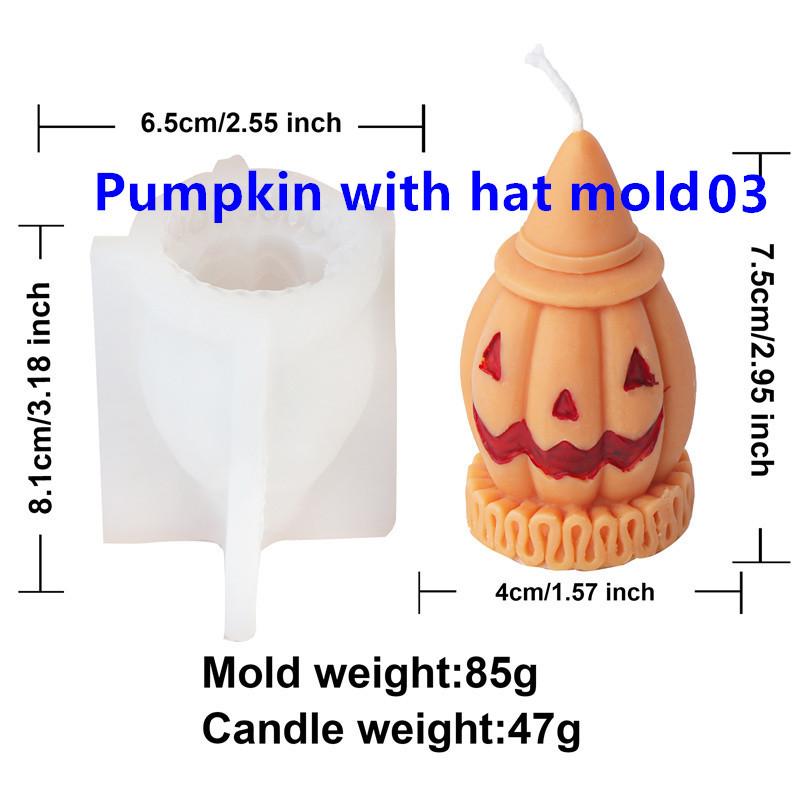

Halloween Grimace Pumpkin Silicone Candle Mold DIY Horror Theme Decor Handmade Making Tool Chocolate Mould Prank Party Gifts
