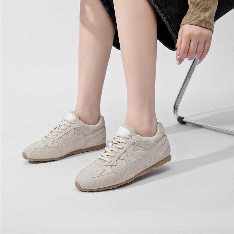 Women Sneakers Shoes  Genuine Leather Flat Women Moral Training Shoes Large Size Retro Casual Female Shoes