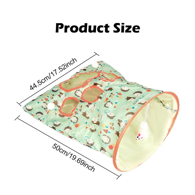 Cat Tunnel Bag For Indoor Cats, Foldable Crinkle Sack For Pets, Cat& Hamster Play Tunnel