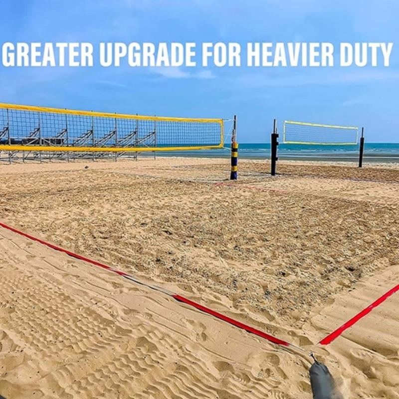 Outdoor Volleyball Boundaries Line with Ground Nails Volleyball Courts Webbing Marker for Sand Outdoor Grass Backyard