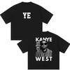 2026 Heißer Verkauf Rapper Kanye West Ye Tour Konzert Album Druck Unisex Vintage Locker Reines Damen- und Herren-T-Shirt
