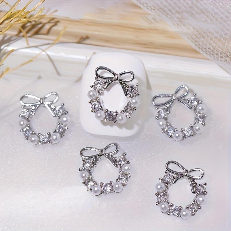 20pcs Sparkling Rhinestone Faux Pearl Charms - Beading & Jewelry Making Essentials for Phone Case, Nail Art, and DIY Accessories