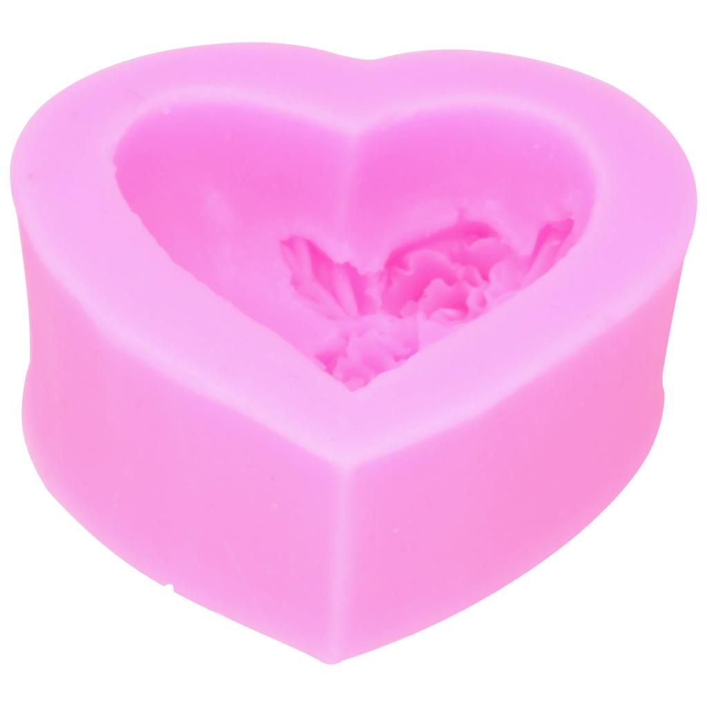 DIY Silicone Mold 3‑Dimensional Heart Shaped Rose Flower LOVE Cake Chocolate Soap Candle