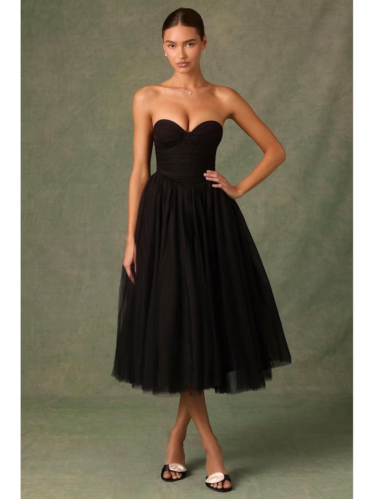 Осеннее европейско-американское прозрачное вечернее платье на одно плечо 2025 S чёрный