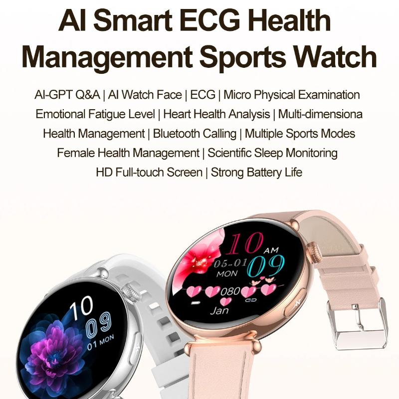 2026 New Women AI Nursing Grade Smart Diagnosis Smart Watch HRV+ECG Uric Acid Blood Oxygen Health Monitor IP68 Waterproof Sports Smartwatches