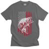Vintage PerforUnisexce Fishing TShirt Unisex Short Sleeve American Flag Bass Fish FisherUnisex Summer T Shirt Cotton Distressed Tee Tops