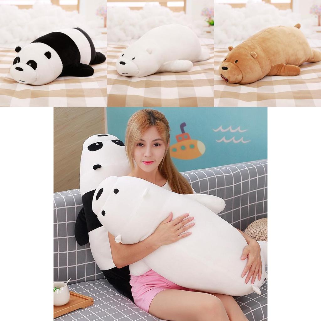 We Bare Bears Pillow Cartoon Bear Grizzly Bear Panda Soft Stuffed Plush Toy Doll Adorable And Cuddly