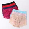 Women's High Waist Lace Boxer Briefs Sheer Mesh Sexy Underwear Breathable Multicolor Panties