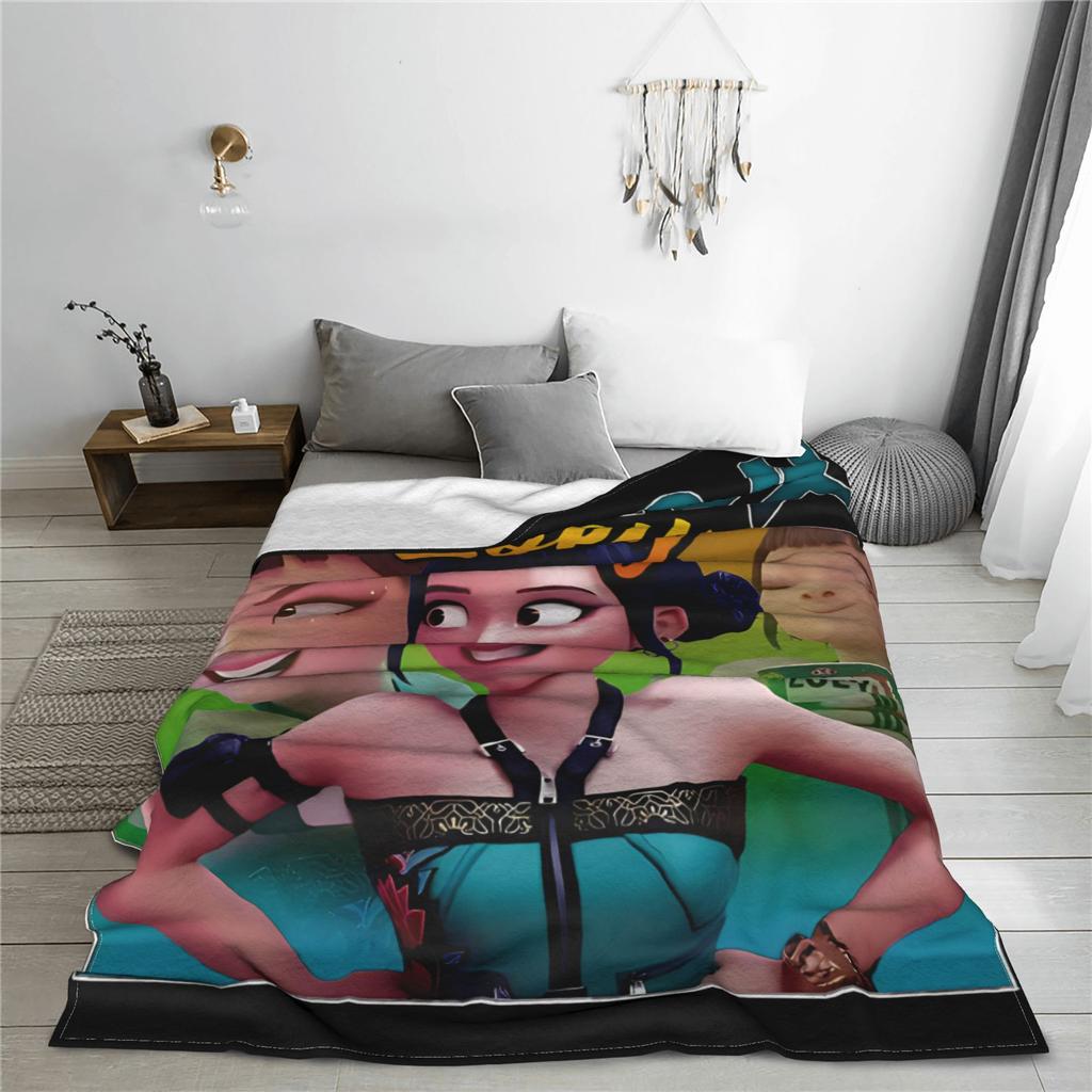 Warm Soft Blanket Airplane Travel Zoey Huntrix KPop Demon Hunters Throw Blanket Flannel Bedspread For Couch Chair Sofa Bed Cover