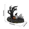Halloween Figurines Tree Skull Pumpkin Crow Tombstone Figurine Resin Gothic Statue Ornaments Decor for Indoor Home Bookshelf