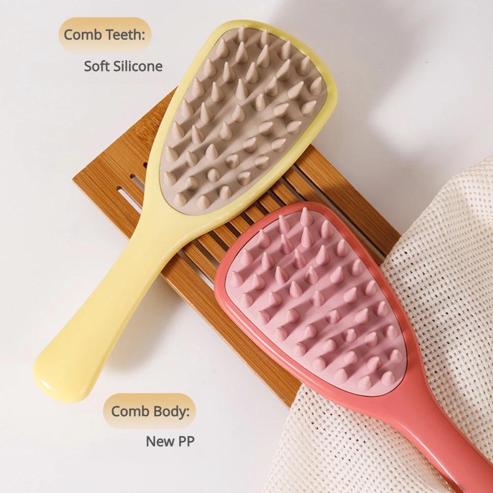 Long Handle Shampoo Brush Silicone Scalp Massage Comb Hair Washing Brush Head Massager Bath Brush Body Scrubber Hair Accessories