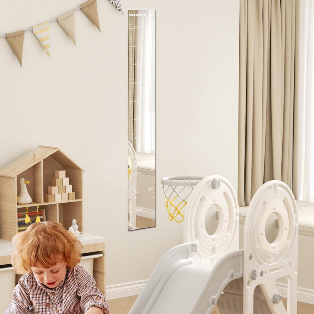 Growth Chart Mirror For Kids Shatterproof Full Body Toddler Mirror For Nursery Bedroom Playroom Wall Decor Mirror