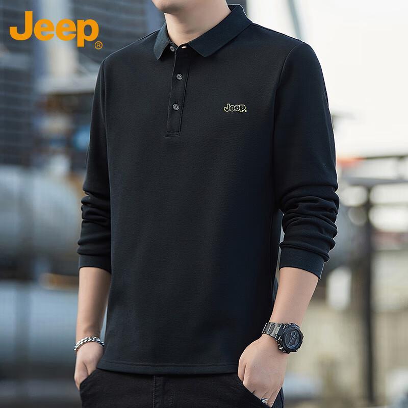JEEP Men's Long Sleeve Polo T-Shirt