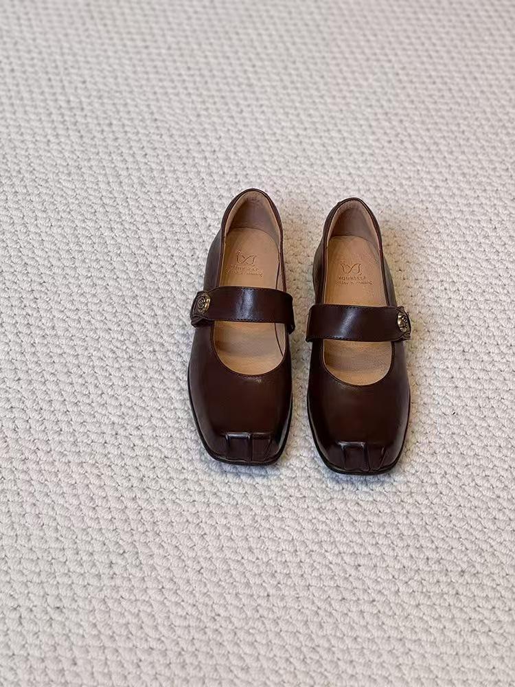 

Точечная модель~ Балетки Camellia Wenjing женские, шинная подошва, 2,5 см, квадратный носок, туфли Мэри Джейн женские D80 35