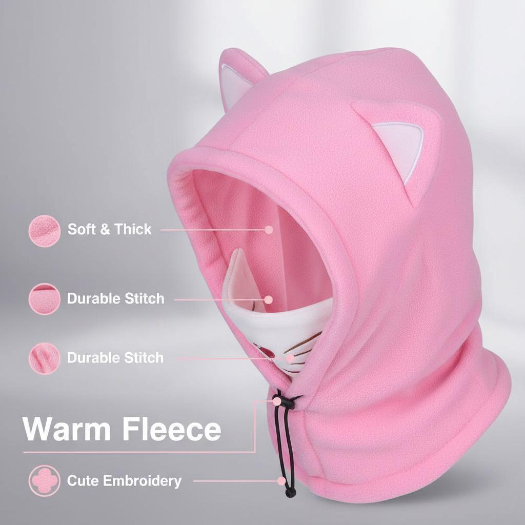 Kids' Winter Warm Cycling Balaclava Fleece Hat
