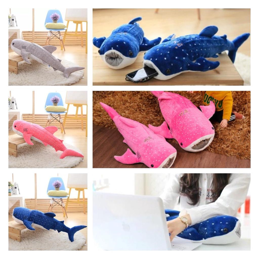 Superweiches Plüsch Walhai Spielzeug Blau/grau/rosa 55/75 cm